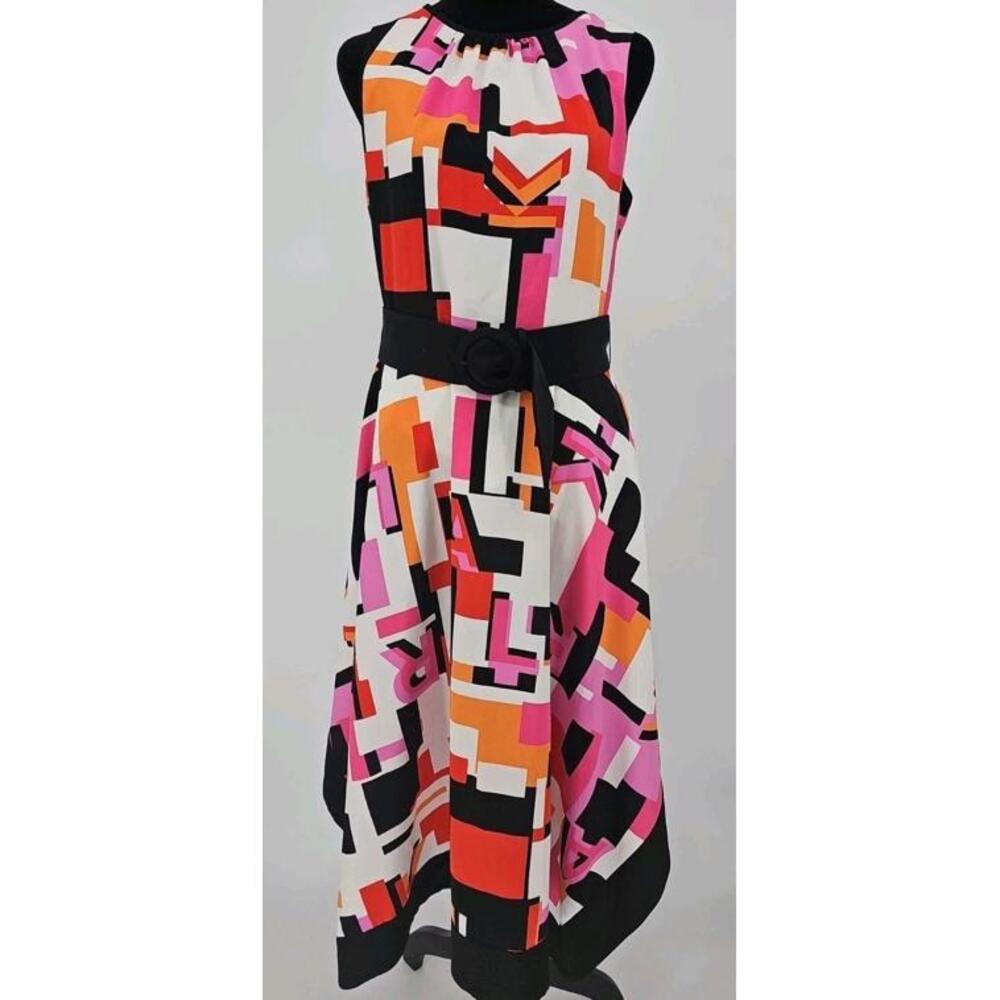 KARL LAGERFELD‎ PARIS Geometric Logo High Low Handkerchief Hem Dress Size 6